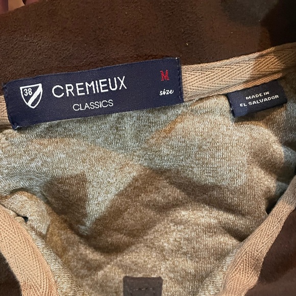 Men’s Cremiux quilted pullover with zipper and elbow patches. Medium. - Picture 4 of 4